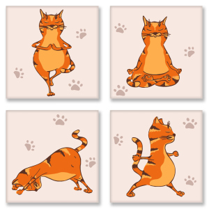 Набор для росписи по номерам Идейка Yoga-cat 18 x 18 см (KNP010) (4823104312185) ТОП в Харькове