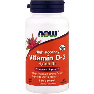 Витамины NOW Foods Vitamin D 3 1000 ME 360 капcул (733739003751) лучшая модель в Харькове